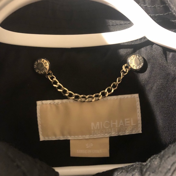 Michael Michael Kors Black Trench Coat with Gold Hardware - Picture 4 of 6